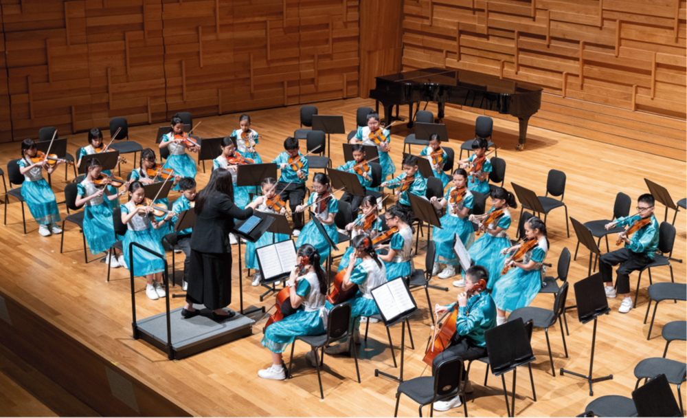 Strings Ensemble members performing on stage